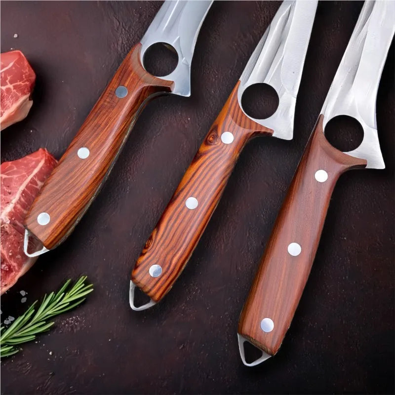 Forged Chef Knife Set – 5Cr15MoV Steel Boning & Cleaver Knives Kitchen Knife Set Axl