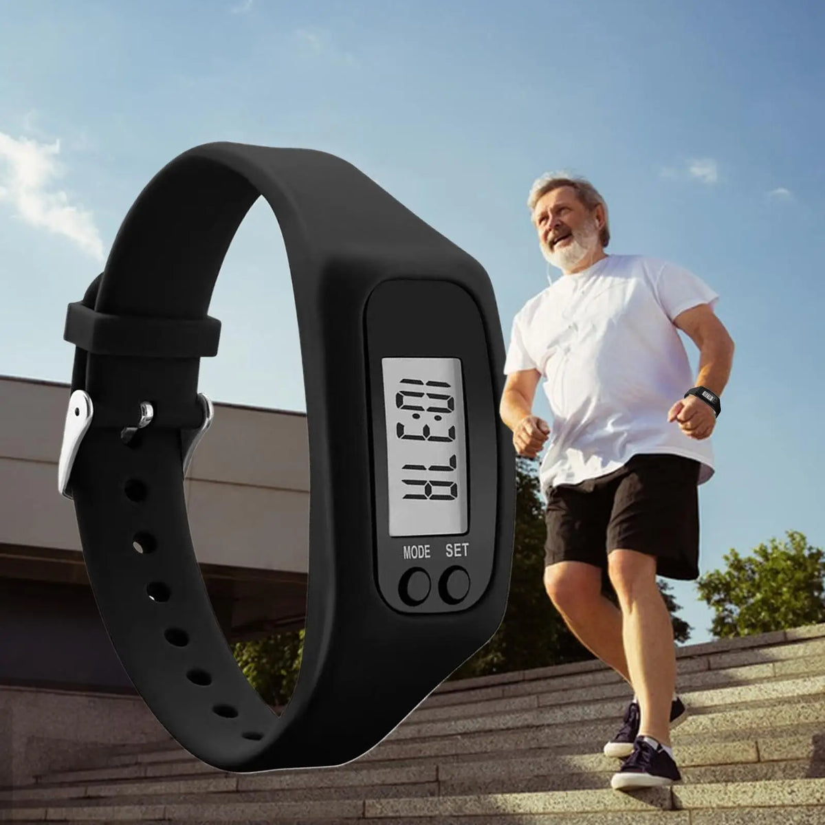 Pedometer Wristband Watch – Step Counter & Calorie Tracker Pedometer Fitness Watch Axl
