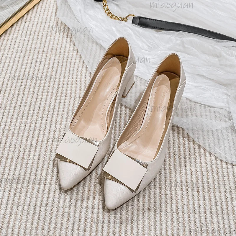 Women's Low Heel Pumps – Pointed Toe Slip-On Dress Shoes Low Heel Pumps Axl