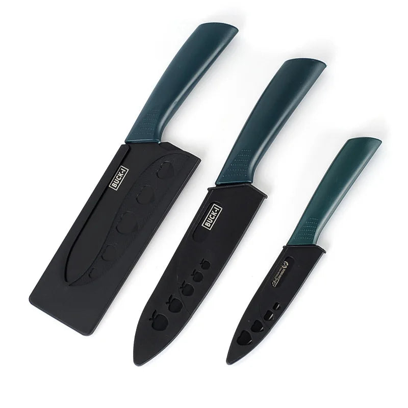 Sharp Stainless Steel Kitchen Knife – Fruit, Veg & Meat Kitchen Knife Axl 3pc green