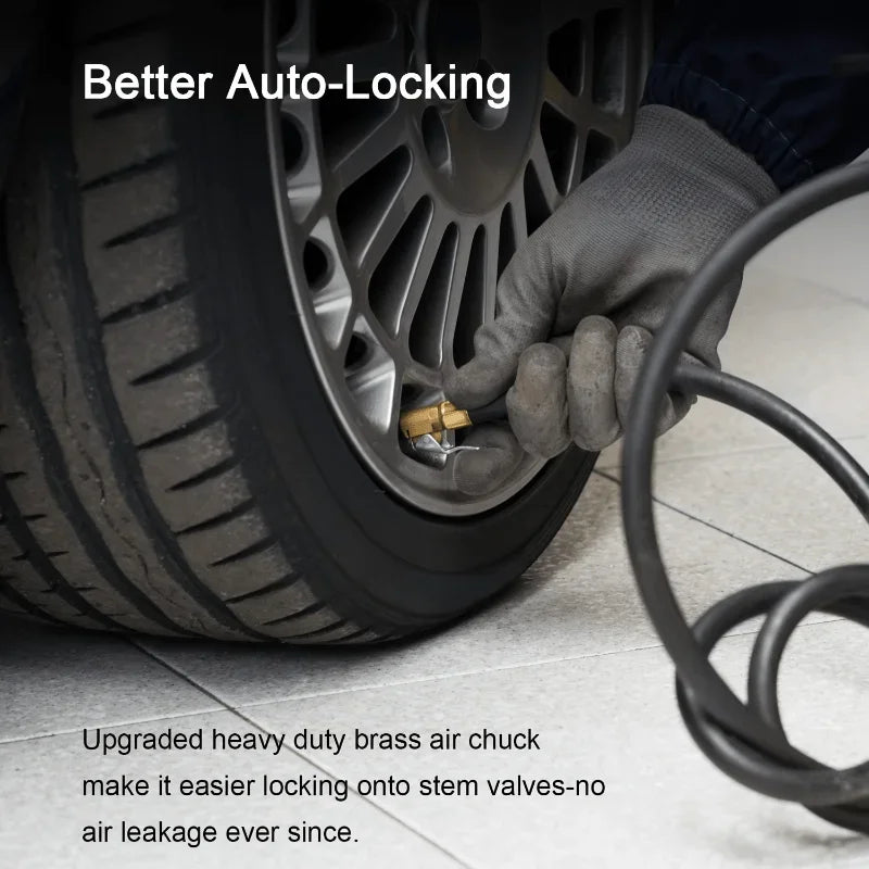 Lock-On Tire Chuck with Clip 2 Pack – Open Flow Yellow Tire Inflation Chuck Axl