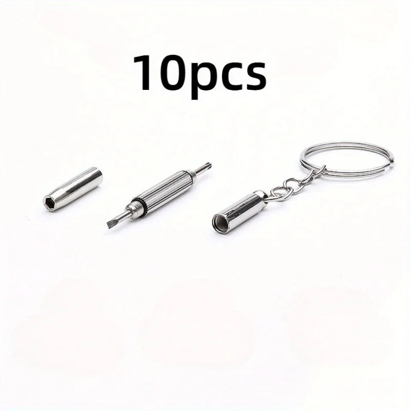 Precision Mini Screwdriver Set with Keychain – 5/10 Pcs Mini Screwdriver Set Axl silvery-10pcs