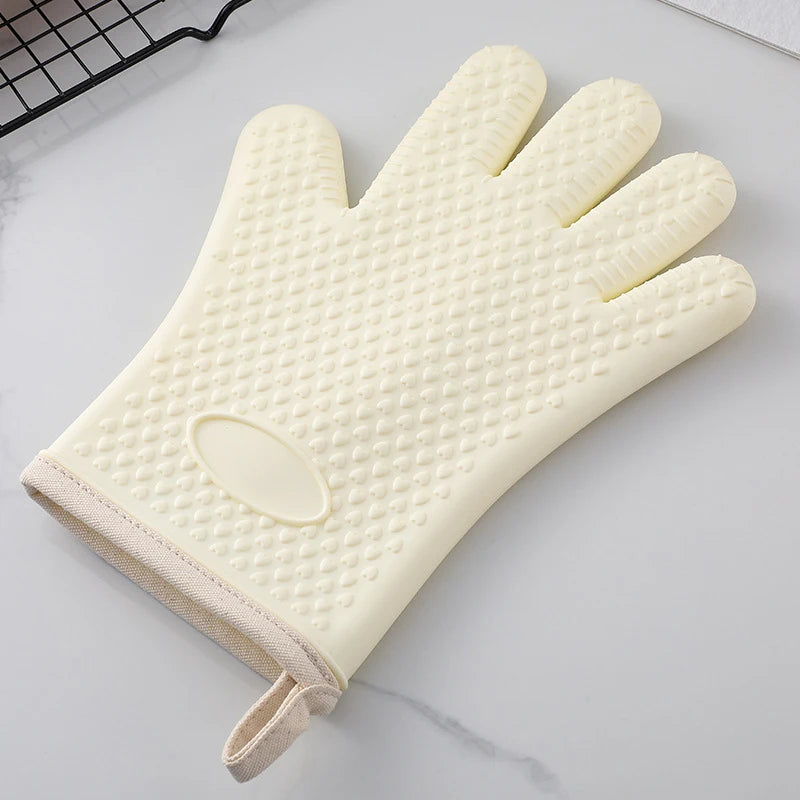 Silicone Oven Gloves – Heat Resistant Non-Slip Kitchen Mitts Silicone Oven Mitts Axl White
