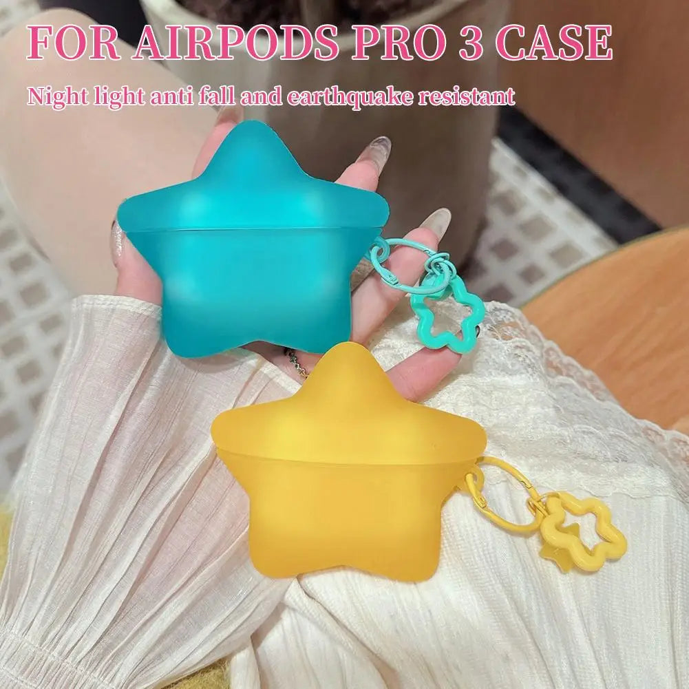 Star-Shaped Glow Silicone Case for AirPods Pro 3 + Pendant Earphone Silicone Case Axl