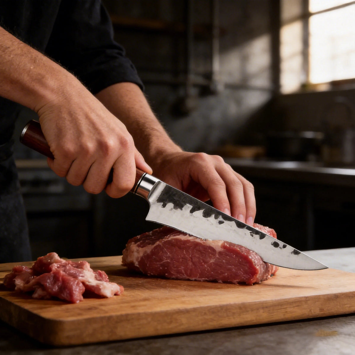 COOKCRAZE Hand Forged Boning Knife – Hammered Steel & Rosewood Boning Knife Axl