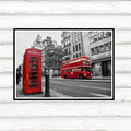 Black & Red Eiffel Tower Big Ben Frameless Wall Art Poster Wall Art Poster Axl 5 30x20cm