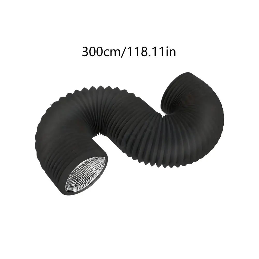 4-Inch Flexible AC Exhaust Hose with Clamps | Aluminum Foil Duct HVAC Ventilation Duct Axl Black