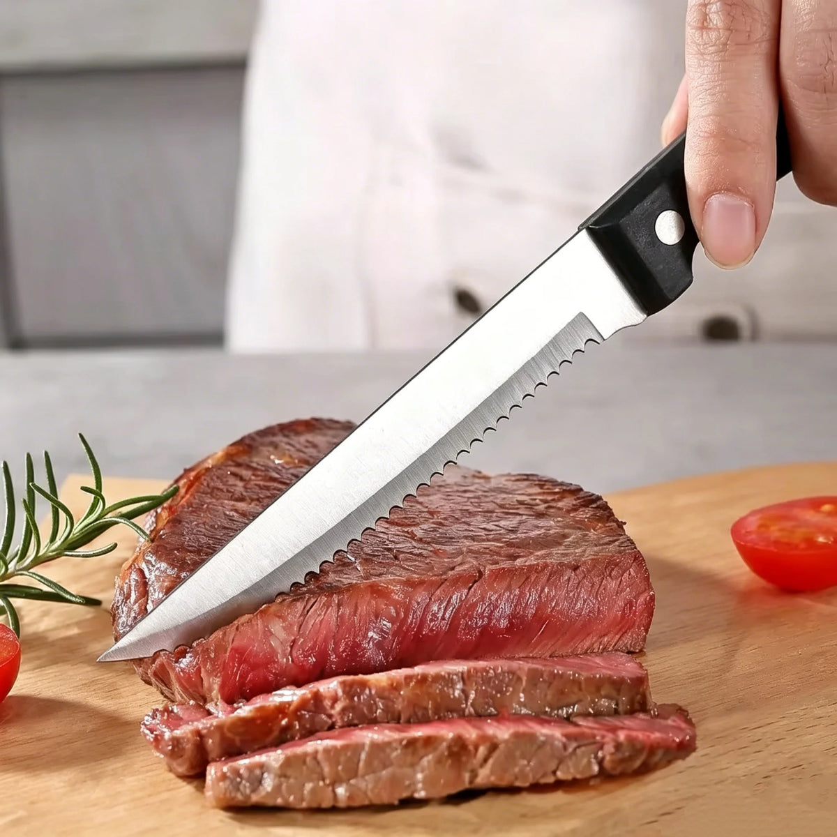 Steak Knives Set 4/6/8/12 Pcs – Serrated Stainless Steel Blade Steak Knife Set Axl