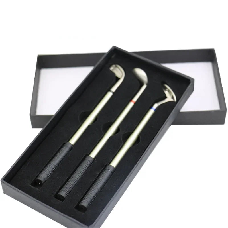 Golf Shape Gel Pen Set 3-Pack | Black Blue Red Ink Gift Box Gel Pen Set Axl