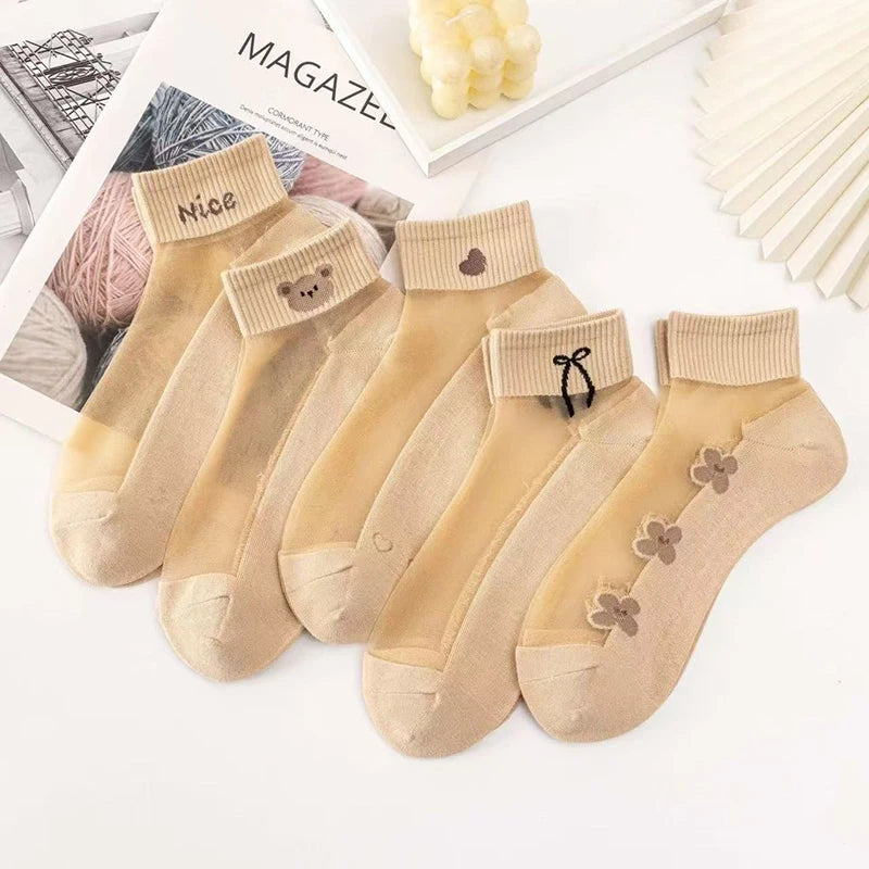5 Pairs Women's Breathable Invisible Thin Socks – Summer Women's Socks Axl