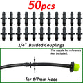 1/4" Barbed Straight Connectors for 4/7mm Drip Irrigation Hose Drip Irrigation Fittings Axl A-50PCS 1/4''