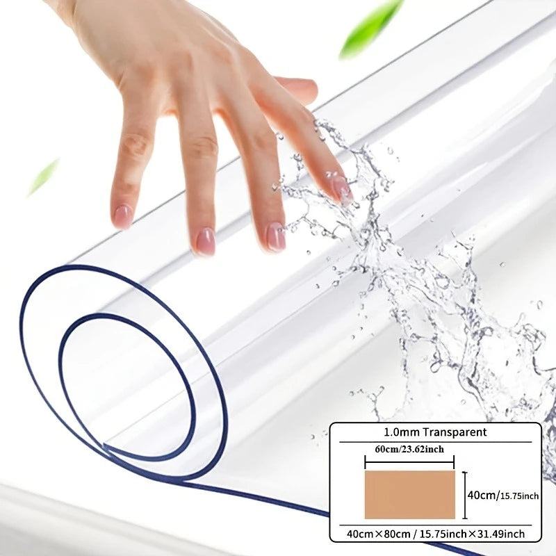 Clear PVC Table Protector 1mm – Heat & Scratch Resistant Cover Table Protector Cover Axl 40x60cm -1pc As show