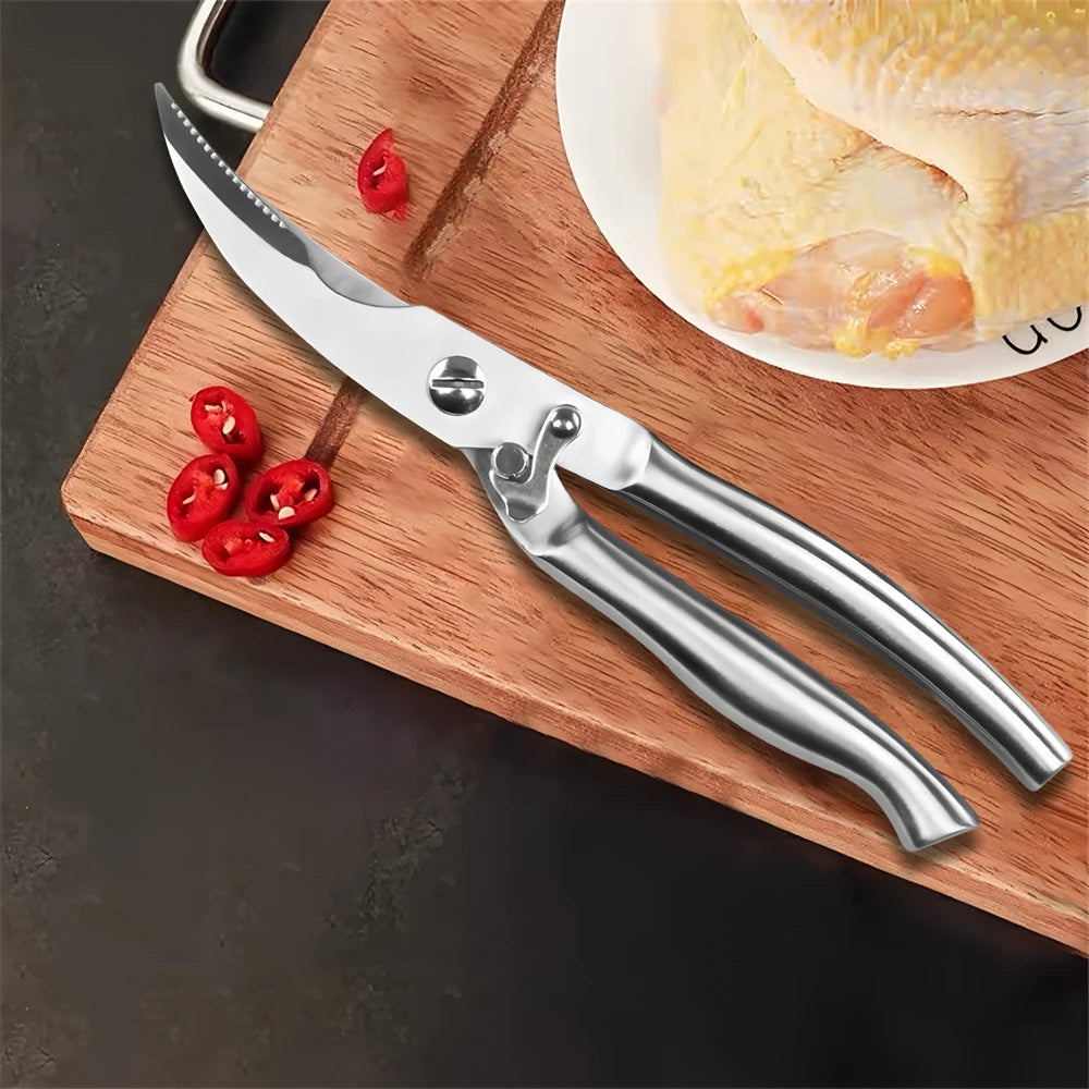Stainless Steel Kitchen Scissors – Chicken Bone & Food Cutter Kitchen Scissors Axl Cooking Scissors