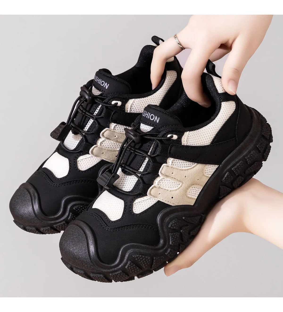 Women's Thick Sole Hiking Sneakers – Lace-Up Outdoor Shoes Outdoor Hiking Sneakers Axl