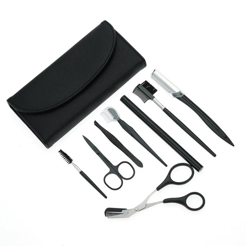 8-Piece Eyebrow Grooming Kit – Shaper, Pencil & Tweezers Eyebrow Grooming Kit Axl