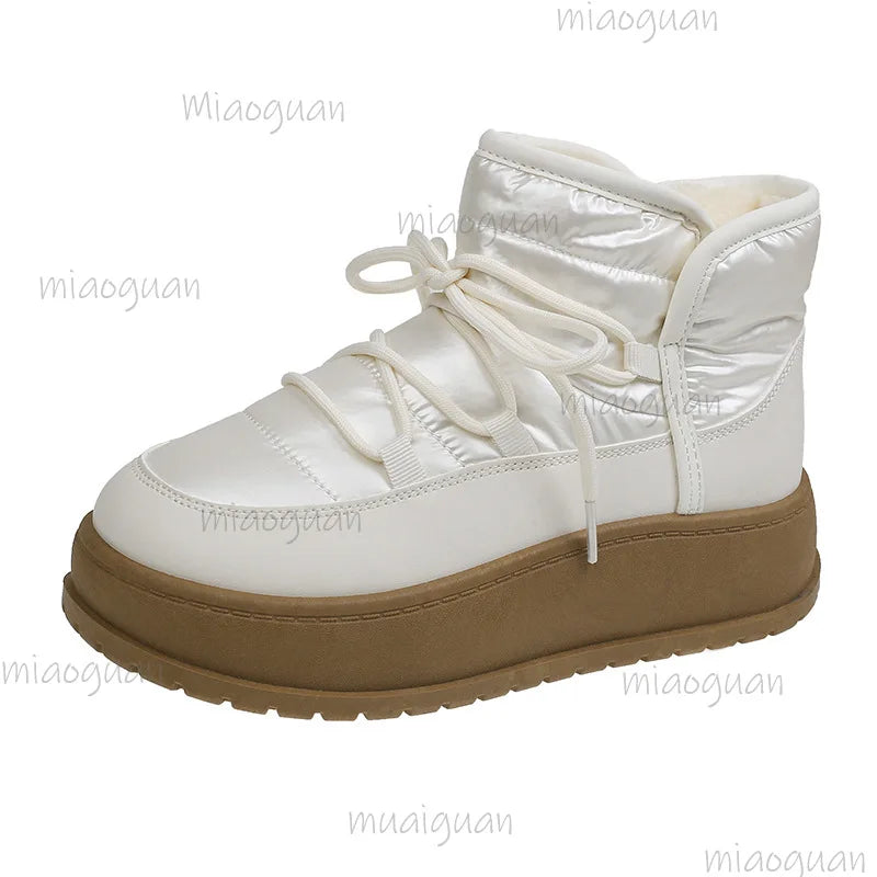 Women's Waterproof Platform Snow Boots – Plush Ankle Booties Women's Snow Boots Axl
