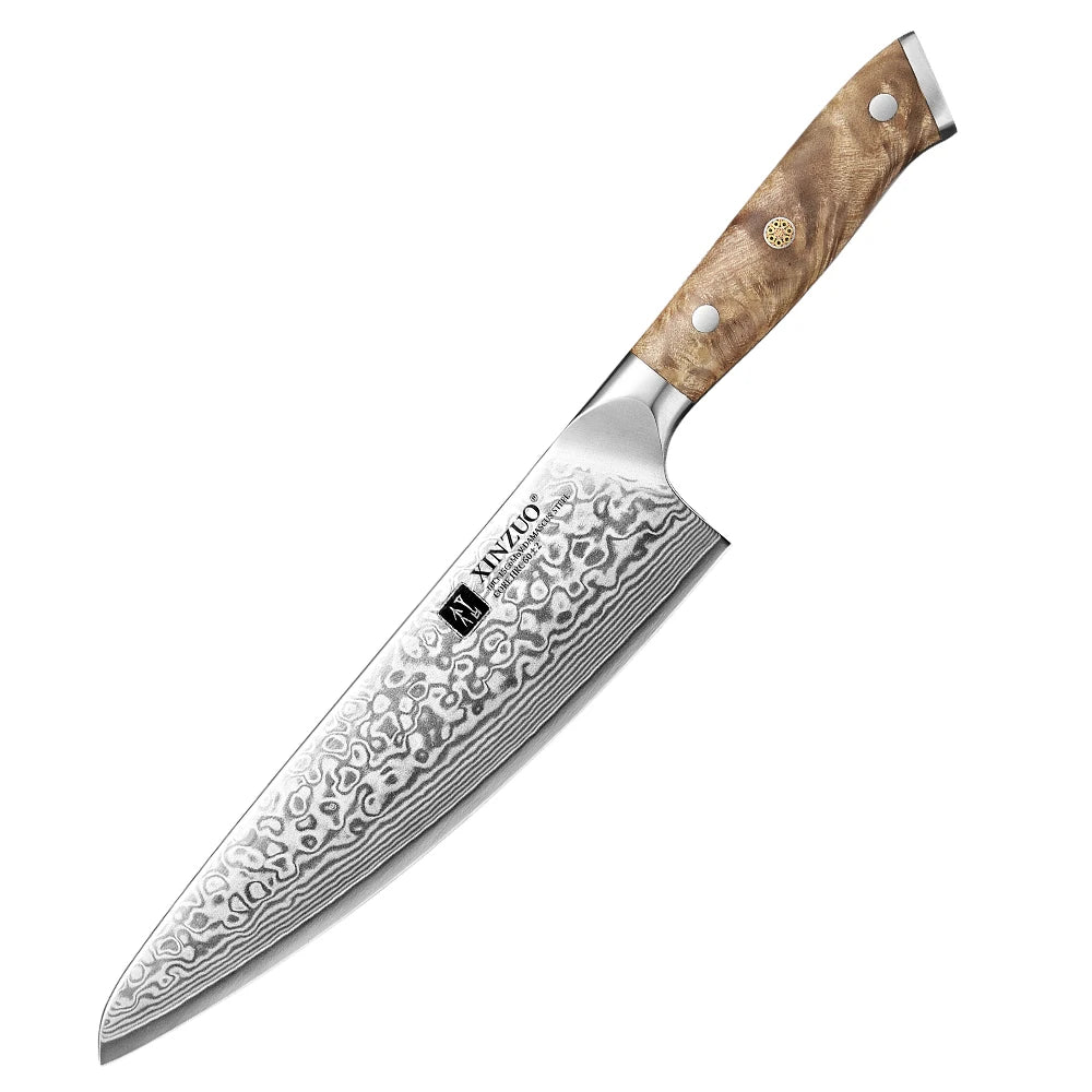 XINZUO 3-Pc Damascus Steel Knife Set – Chef, Santoku & Utility Damascus Knife Set Axl Only Chef Knife China Mainland