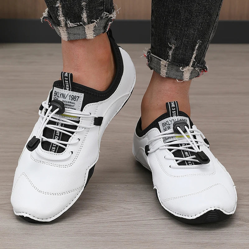 ZULIWAGN Men's Waterproof Casual Lace-Up Sneakers | Flat Shoes Men's Casual Sneakers Axl