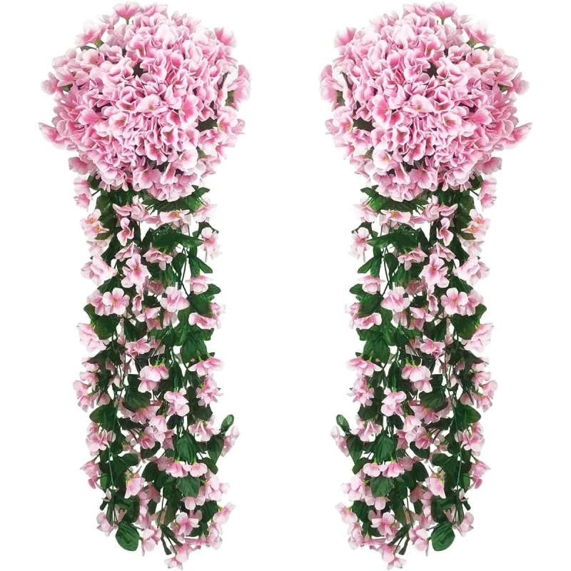 Artificial Silk Rose Vine – Wedding Arch & Wall Décor Artificial Flower Vine Axl Pink 1 pc