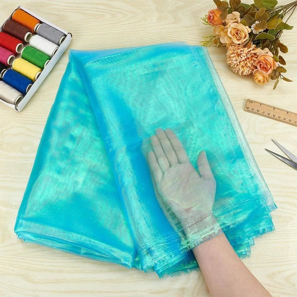 Iridescent Holographic Organza Fabric 1.6x3.3 Yds – Bridal Gauze Craft Fabric Axl