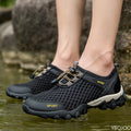 YBQJOO Men's Breathable Mesh Sports Shoes | Casual Lace-Up Men's Sports Shoes Axl 44 black
