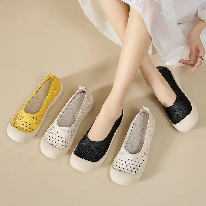 Women's Embroidery Floral Flat Sandals – Breathable Summer Shoes Women's Flat Sandals Axl
