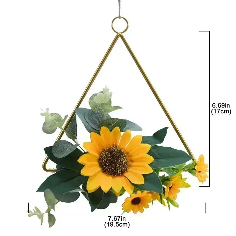 Sunflower Metal Wreath Iron Wall Décor – Home & Garden Metal Wall Wreath Axl