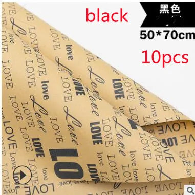 10-Pack Kraft Floral Wrapping Paper – Vintage Newspaper Style Gift Wrapping Paper Axl K