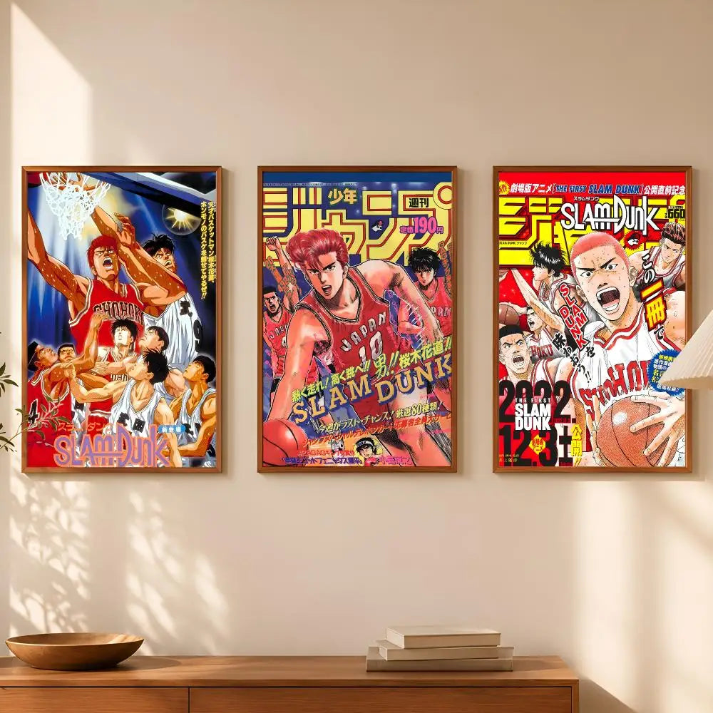 Slam Dunk Anime Self-Stick Wall Poster – HD Waterproof Art Anime Wall Poster Axl