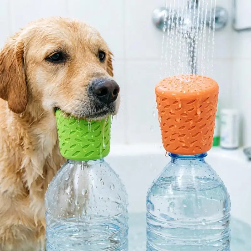 Silicone Pet Bathing Sprinkler | Portable Bottle Cap Shower Head Pet Bathing Sprinkler Axl