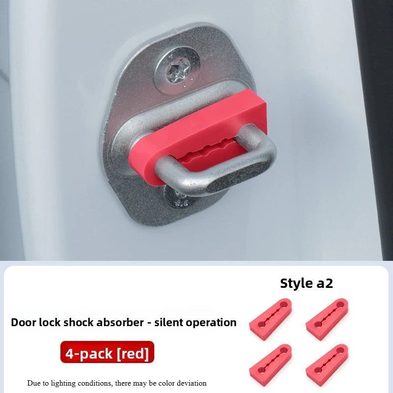 Car Door Shock Absorber Buffer Pads – Anti-Vibration 4pcs Car Door Buffer Pad Axl Red-4pcs