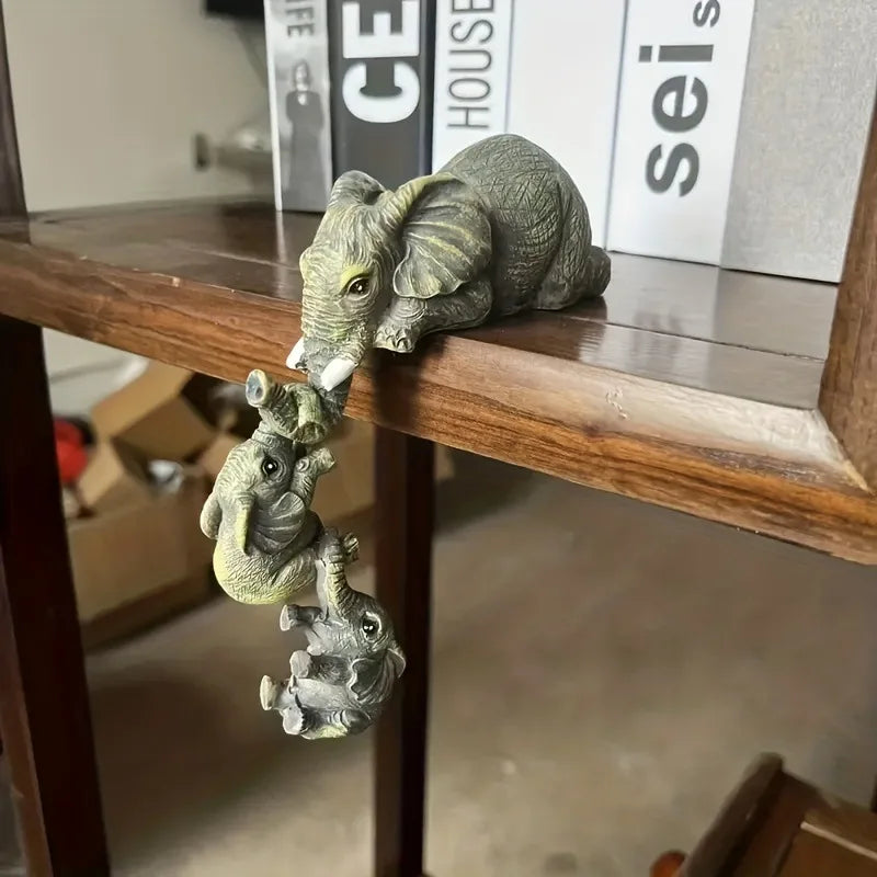 Elephant Figurines Set of 3 – Shelf Edge Resin Home Décor Resin Figurine Set Axl