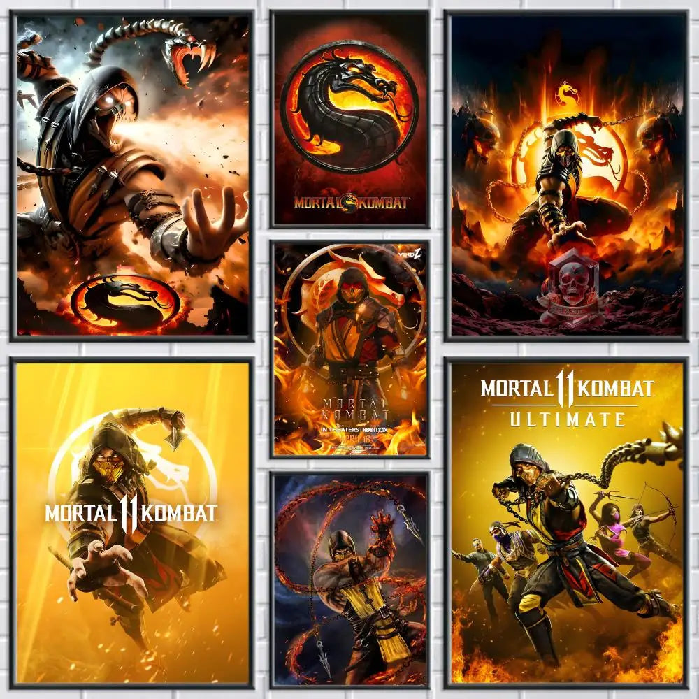Mortal Kombat Canvas Wall Art Poster | Unframed Gaming Decor Canvas Wall Art Axl