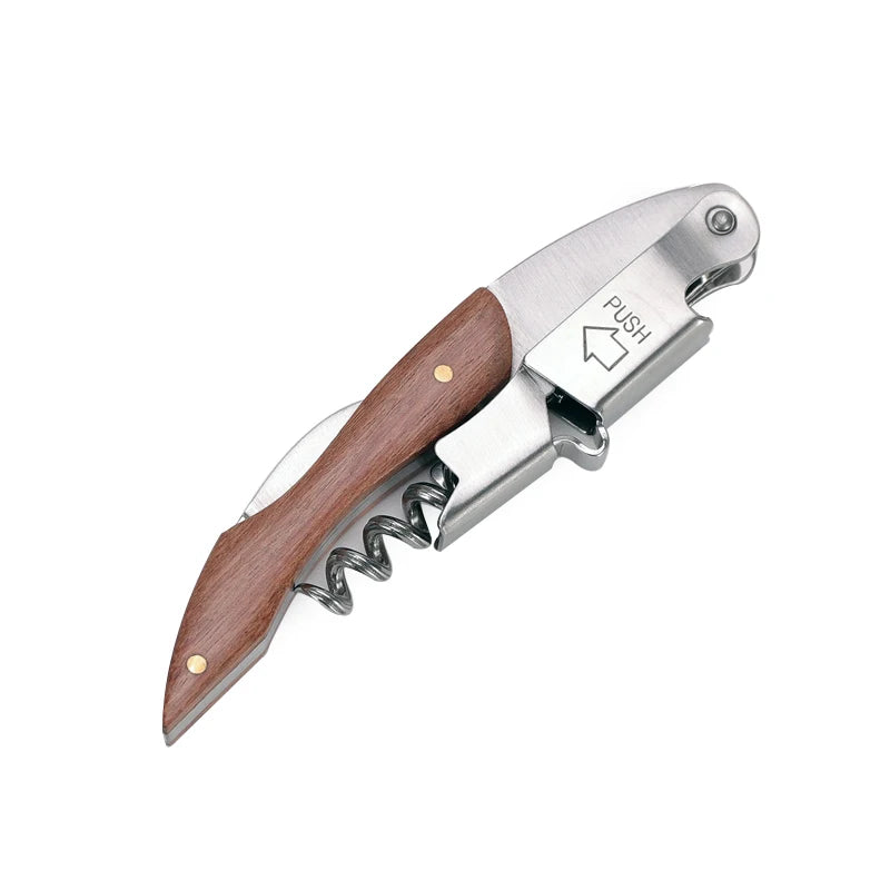 Leeseph Double Hinged Wine Opener – Stainless Steel Corkscrew Wine Corkscrew Opener Axl D