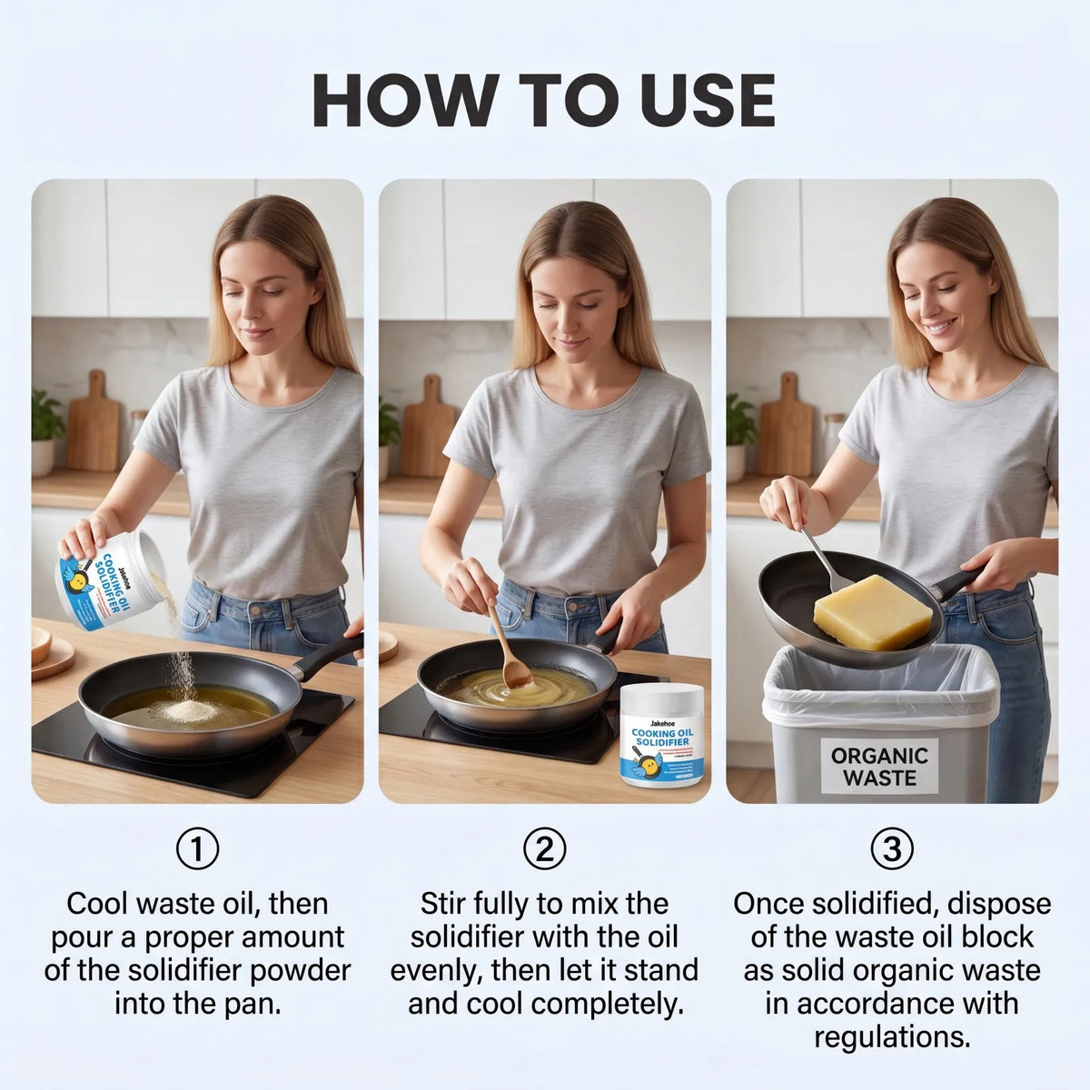 Cooking Oil Solidifier – Eco-Friendly Waste Oil Hardener 100g Oil Solidifier Powder Axl