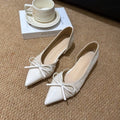 Women's Mary Jane Pumps – Pointed Toe Low Heel Butterfly-Knot Mary Jane Pumps Axl Beige 35