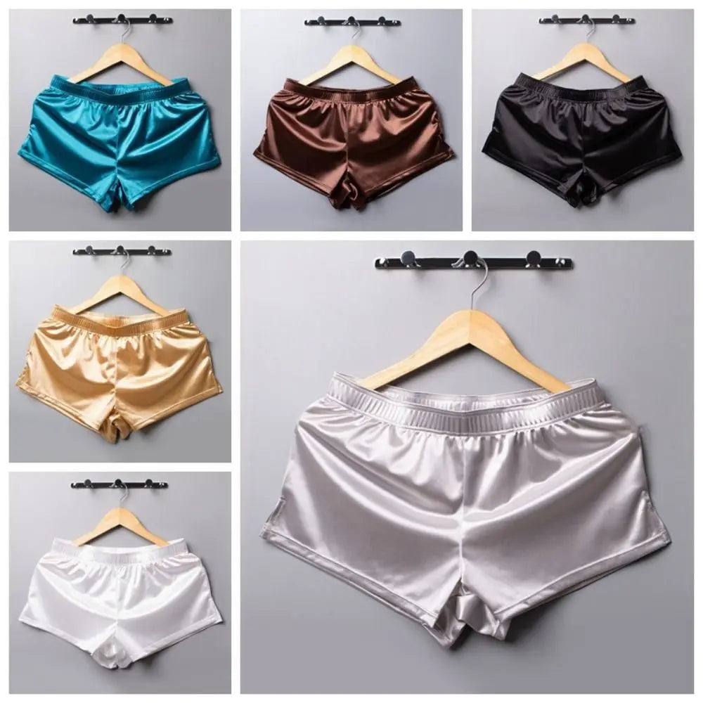 Ice Silk Satin Boxer Shorts – Loose Men's Sleep Underwear Men's Boxer Shorts Axl