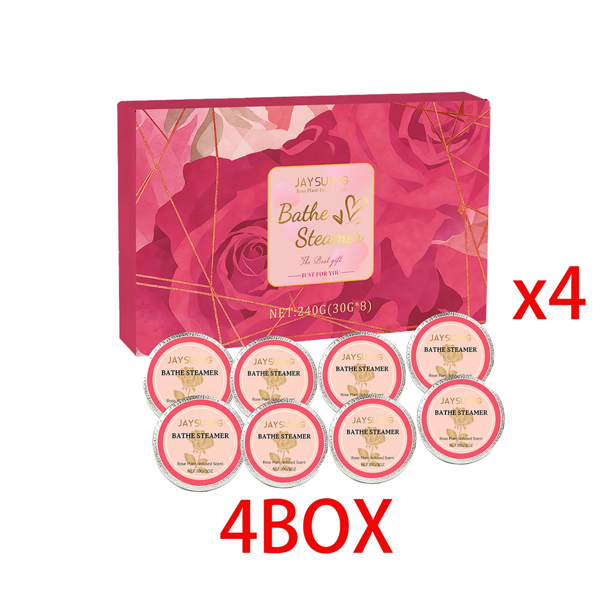 Aromatherapy Shower Steamers 8-Pack – Rose Spa Gift Set Shower Steamers Axl 4 BOX 240g