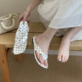 Women's Wedge Clip Toe Sandals – Polka Dot Summer Slides Wedge Sandals Axl white dot 40