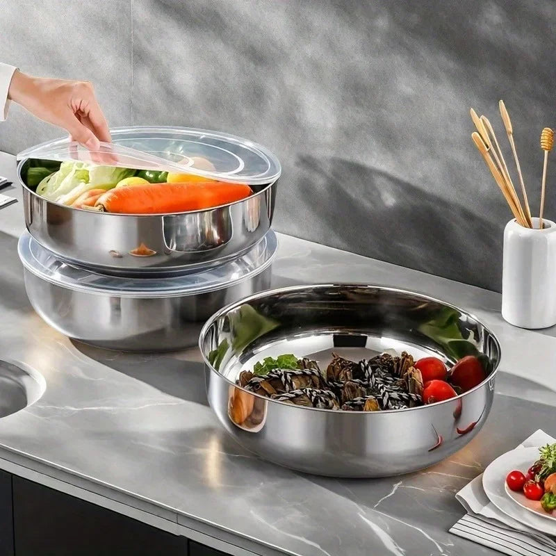 Large Stainless Steel Mixing Bowl with Lid | Rust-Resistant Mixing Bowl Axl