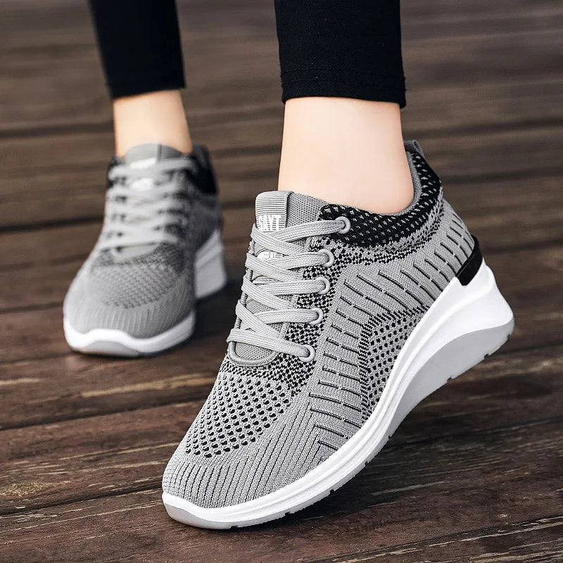 Women's Platform Sneakers Lace-Up Flat Vulcanized Shoes Plus Size Women's Sneakers Axl
