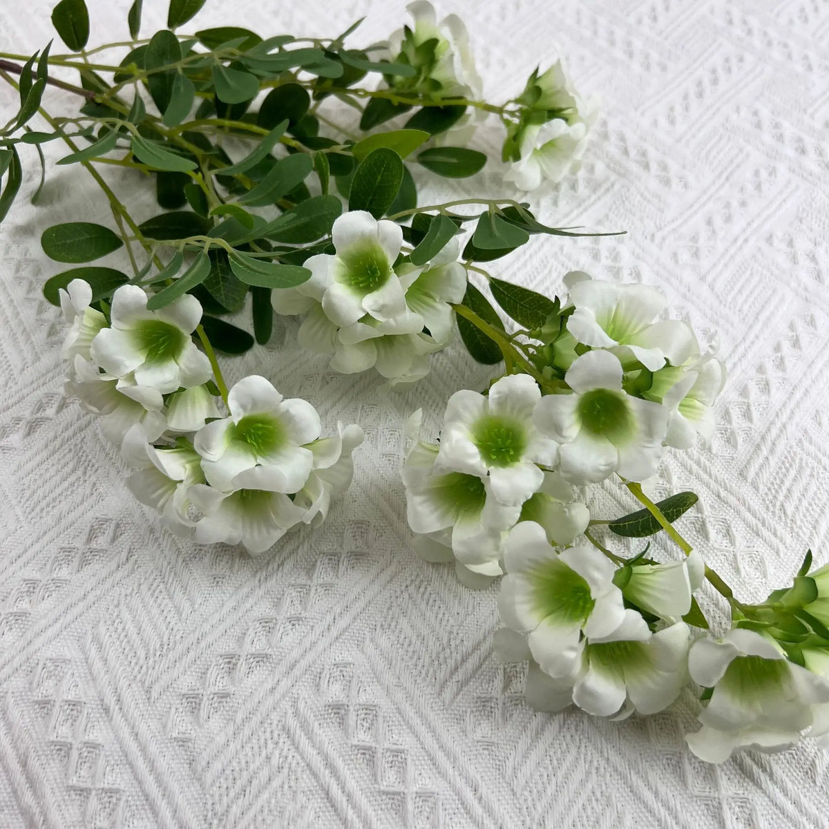 Faux Silk Morning Glory Flower Branch – 98cm Wedding Decor Artificial Flower Branch Axl white