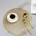 Round PVC Placemat – Heat Resistant Non-Slip Table Mat 38cm Table Placemat Axl gold(Mat only)