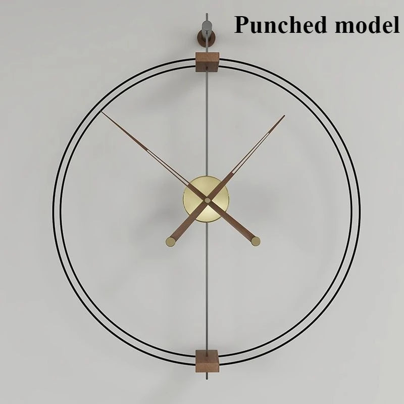 Modern Silent Wall Clock – Large 68cm Nordic Metal Design Wall Clock Axl Golden 68CM