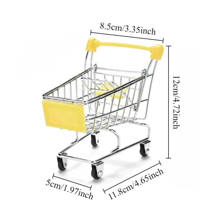 Mini Metal Shopping Cart Desktop Decor Model | Novelty Gift Desktop Decor Model Axl