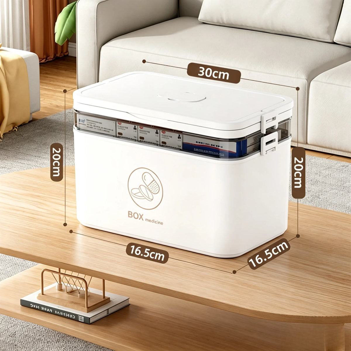 3-Tier Home Medicine Storage Box – Leak-Resistant Organizer Medicine Storage Box Axl 2-Tier White As whown 1