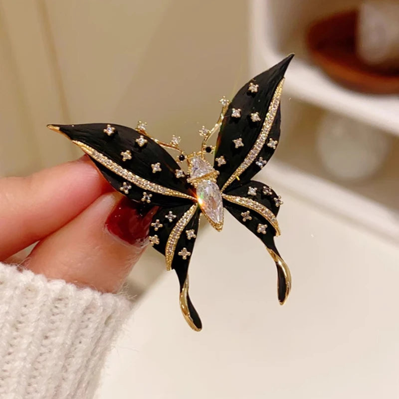 Large Butterfly Brooch – Vintage Enamel Pin & Shiny Corsage Fashion Brooch Pin Axl