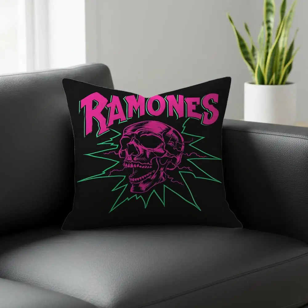 Skull Print Linen Cushion Cover – Sofa, Bed & Chair Decor Linen Cushion Cover Axl White3 30X30cm