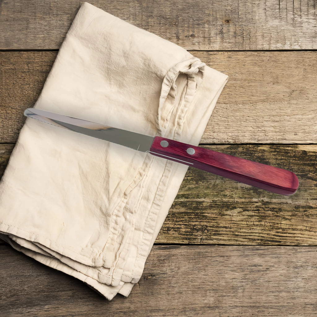 Stainless Steel Steak Knife – Red Polywood Handle | Dishwasher Safe Steak Knife Axl
