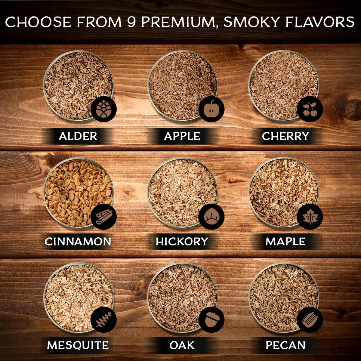 BBQ Wood Chips – Apple, Cherry, Oak, Hickory | 125–500g BBQ Smoking Wood Chips Axl